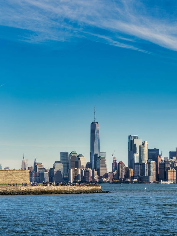 Statue of Liberty & Manhattan skyline in NYC