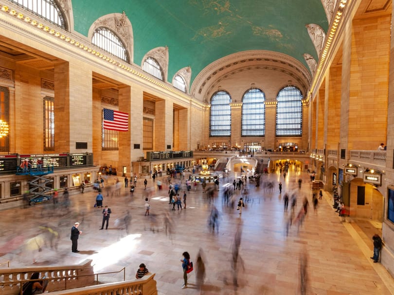 People walking inside Grand Central Terminal New York