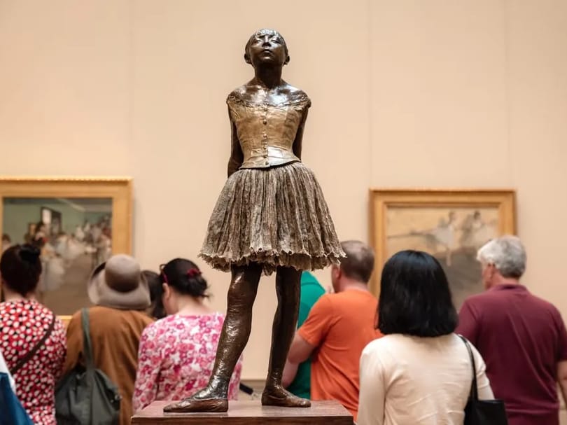 Dancer sculpture by Edgar Degas inside the Metropolitan Museum of Art