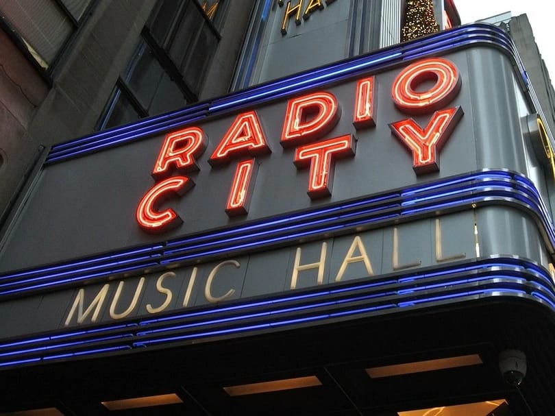 Radio City Music Hall sign in New York City