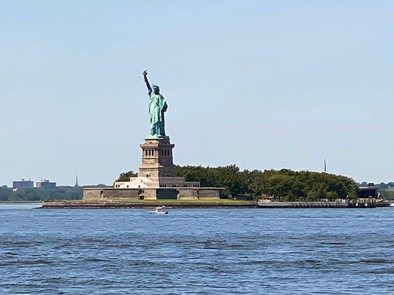 View of Statue of Liberty from Governors Island