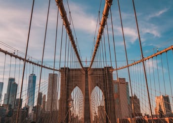 Brooklyn Bridge during sunset