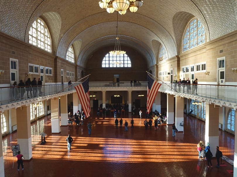 Registry Room inside the Ellis Island National Museum of Immigration