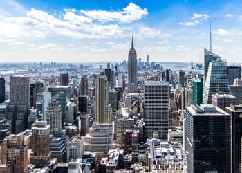 New York City skyline with skyscrapers