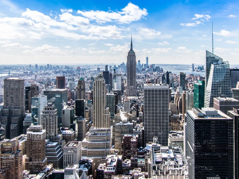 New York City skyline with skyscrapers