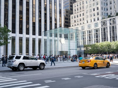 People walking on the street in Fifth Avenue New York