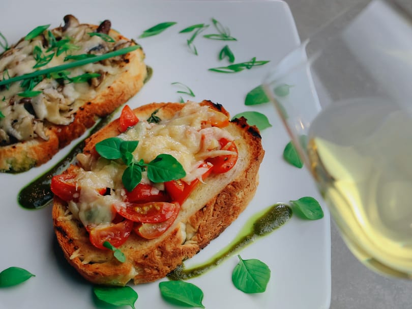 Italian food at a restaurant