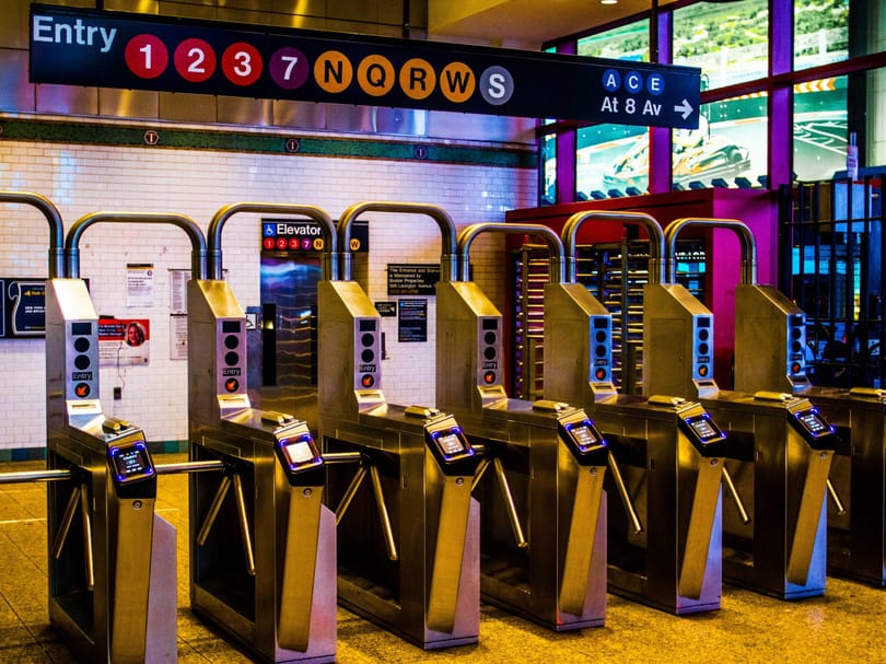 Subway Station entrance in New York City